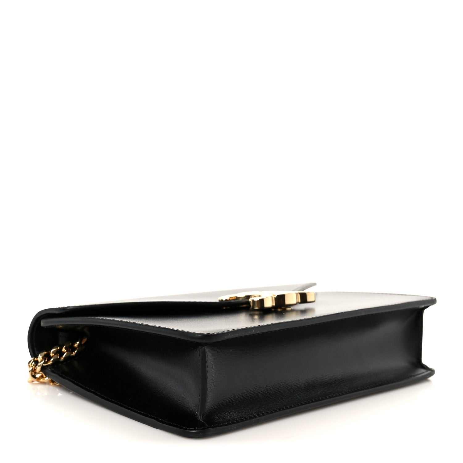 Celine Shiny Calfskin Triomphe Margo Wallet on Chain Black 4 of 10