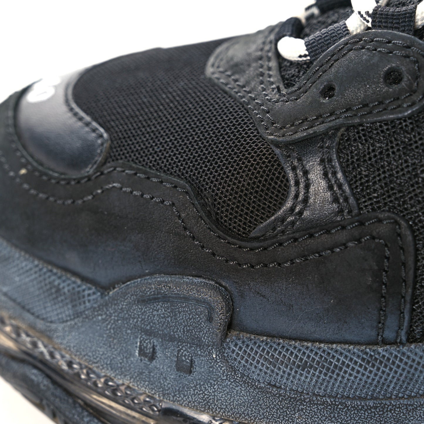 Mesh Nubuck Mens Triple S Sneakers 40 Black