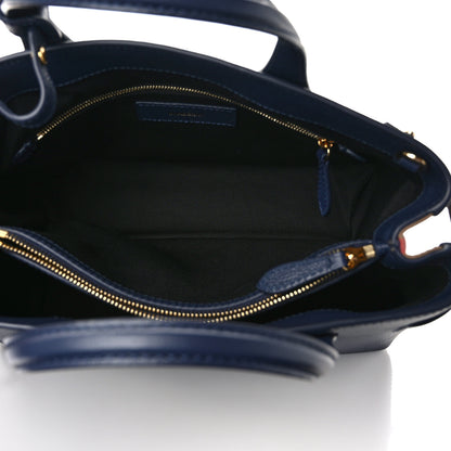 Burberry Grainy Calfskin House Check Small Banner Tote Regency Blue 5 of 10