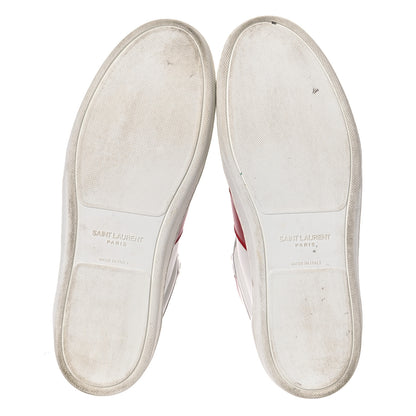 Saint Laurent Calfskin Court Classic SL/10H High Top Sneakers 43 White Red 5 of 25