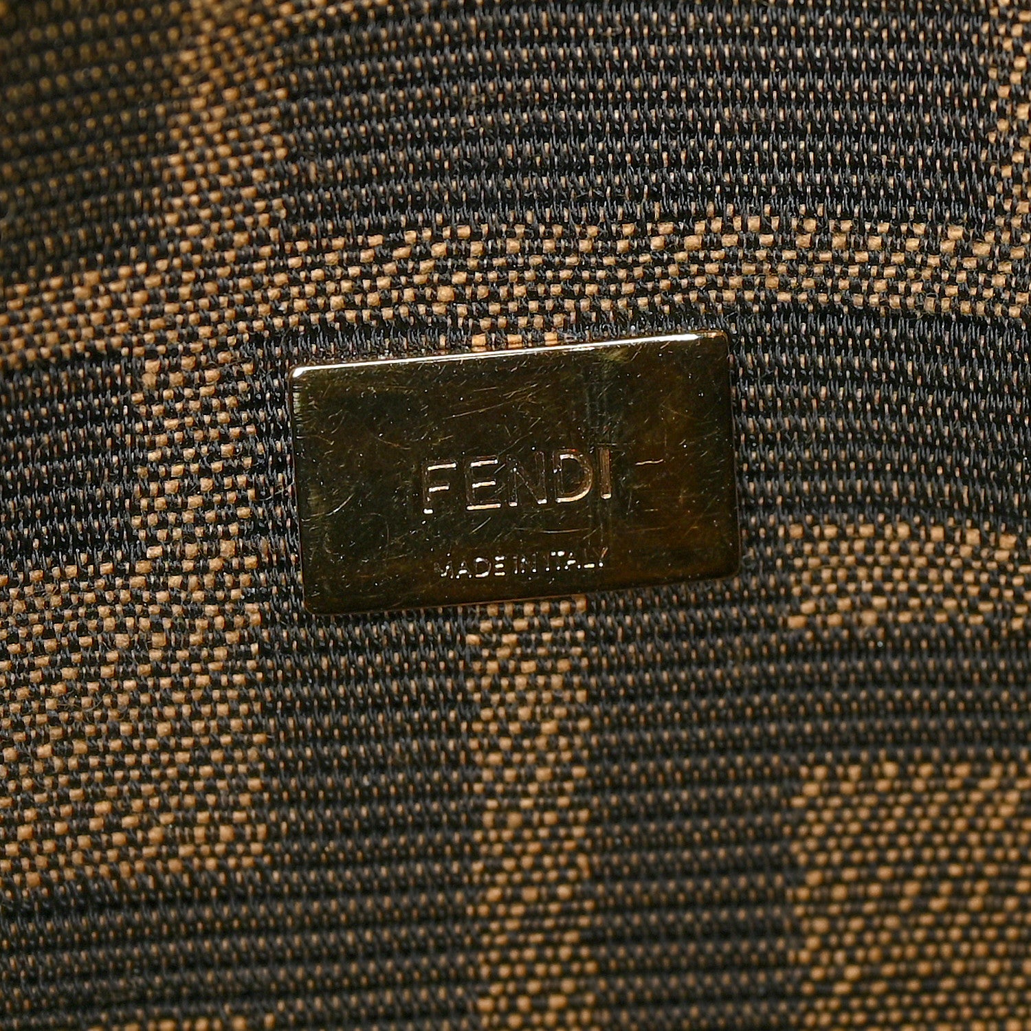 Fendi Fabric Jacquard FF 1974 Mini Baguette Tobacco Moro Black 6 of 10