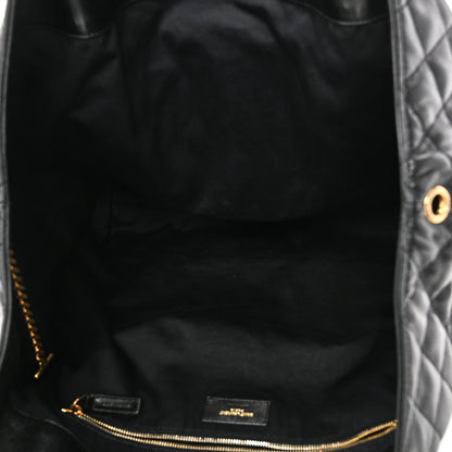 Saint Laurent Lambskin Quilted Maxi Icare Shopping Tote Black 6 of 11