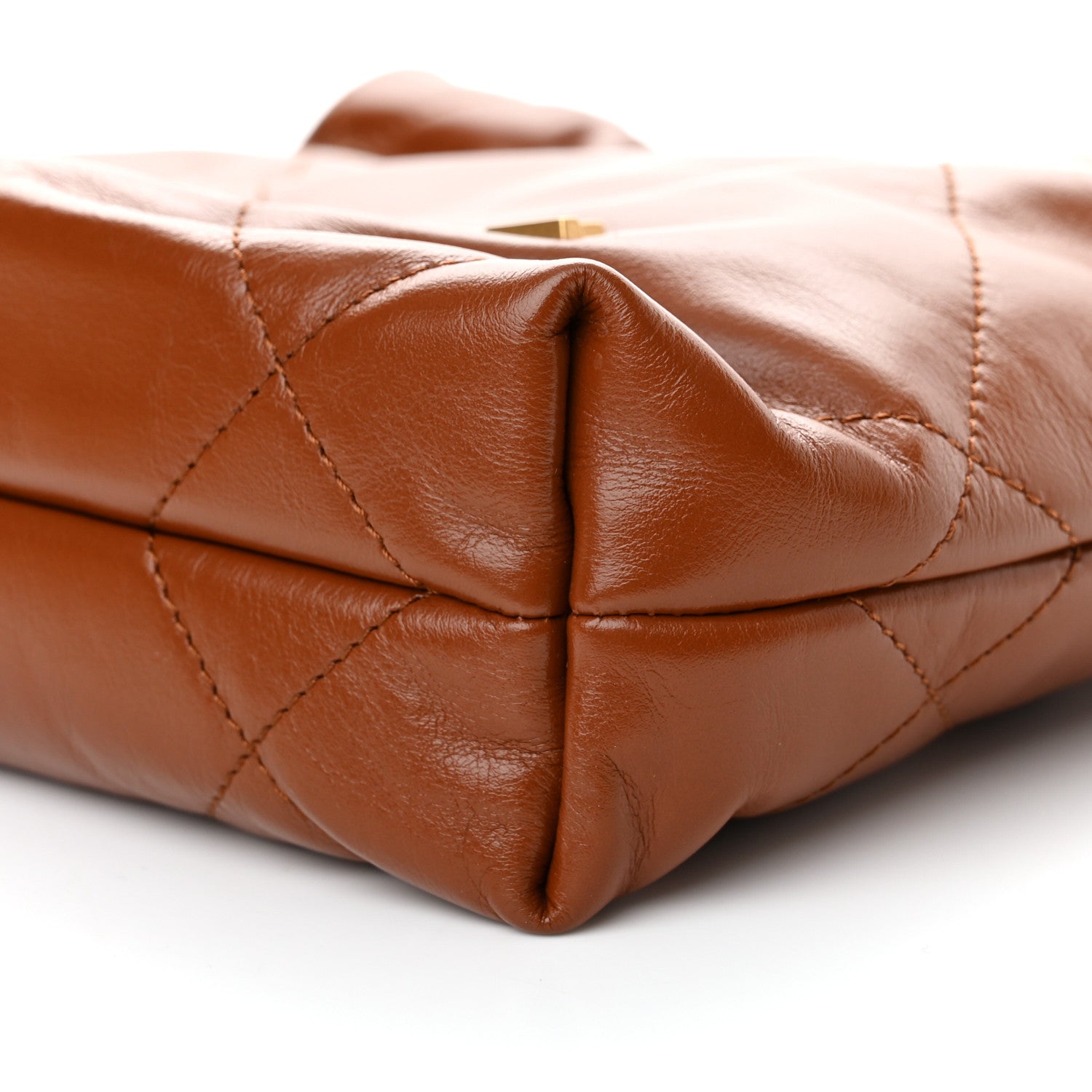 Chanel Shiny Calfskin Quilted Mini Chanel 22 Light Brown 10 of 10