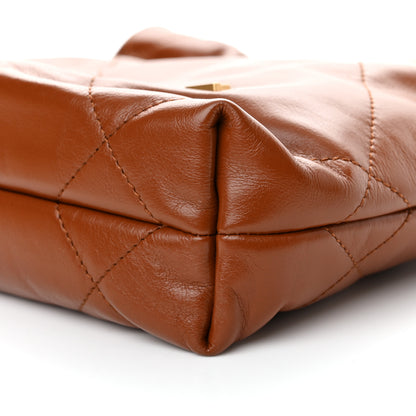 Chanel Shiny Calfskin Quilted Mini Chanel 22 Light Brown 10 of 10
