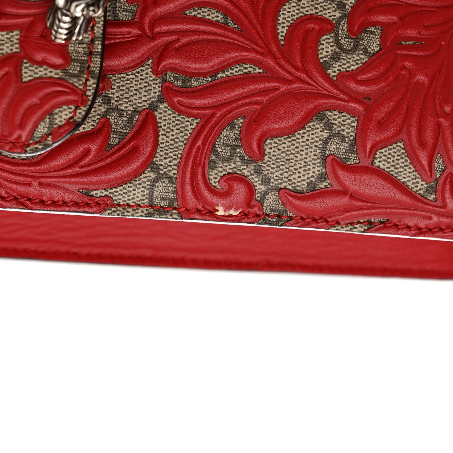 Gucci GG Supreme Monogram Arabesque Medium Dionysus Shoulder Bag Hibiscus Red 11 of 17