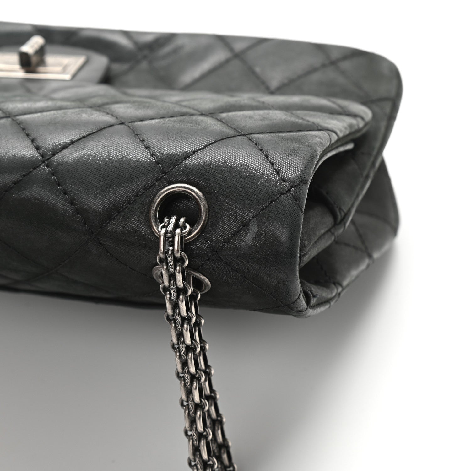 Chanel Iridescent Calfskin Quilted 2.55 Reissue 227 Flap Black 14 of 17