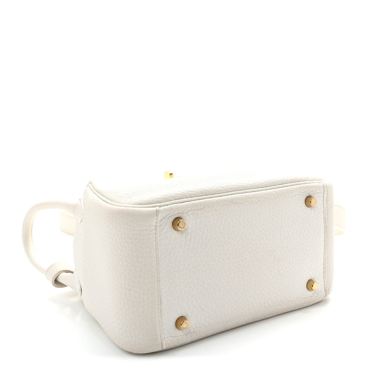 Hermes Taurillon Clemence Mini Lindy 20 New White 4 of 10