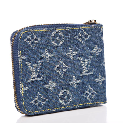 Louis Vuitton Denim Mini Zippy Wallet Blue 3 of 6