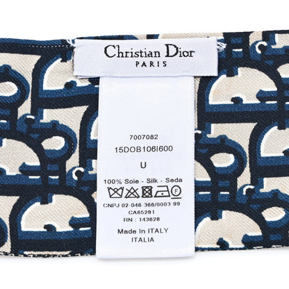 Christian Dior Silk Oblique Mitzah Scarf Blue 3 of 4