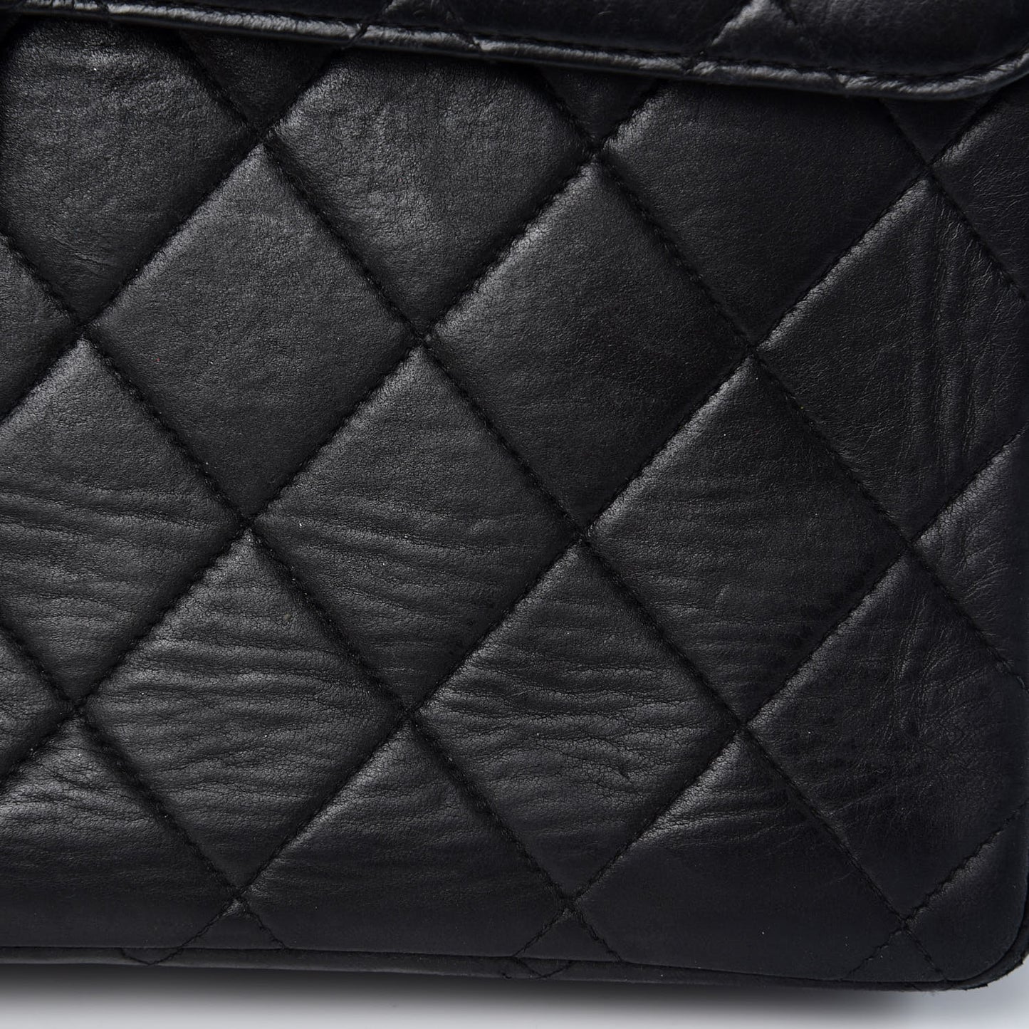 Lambskin Quilted Jumbo Single Flap Black