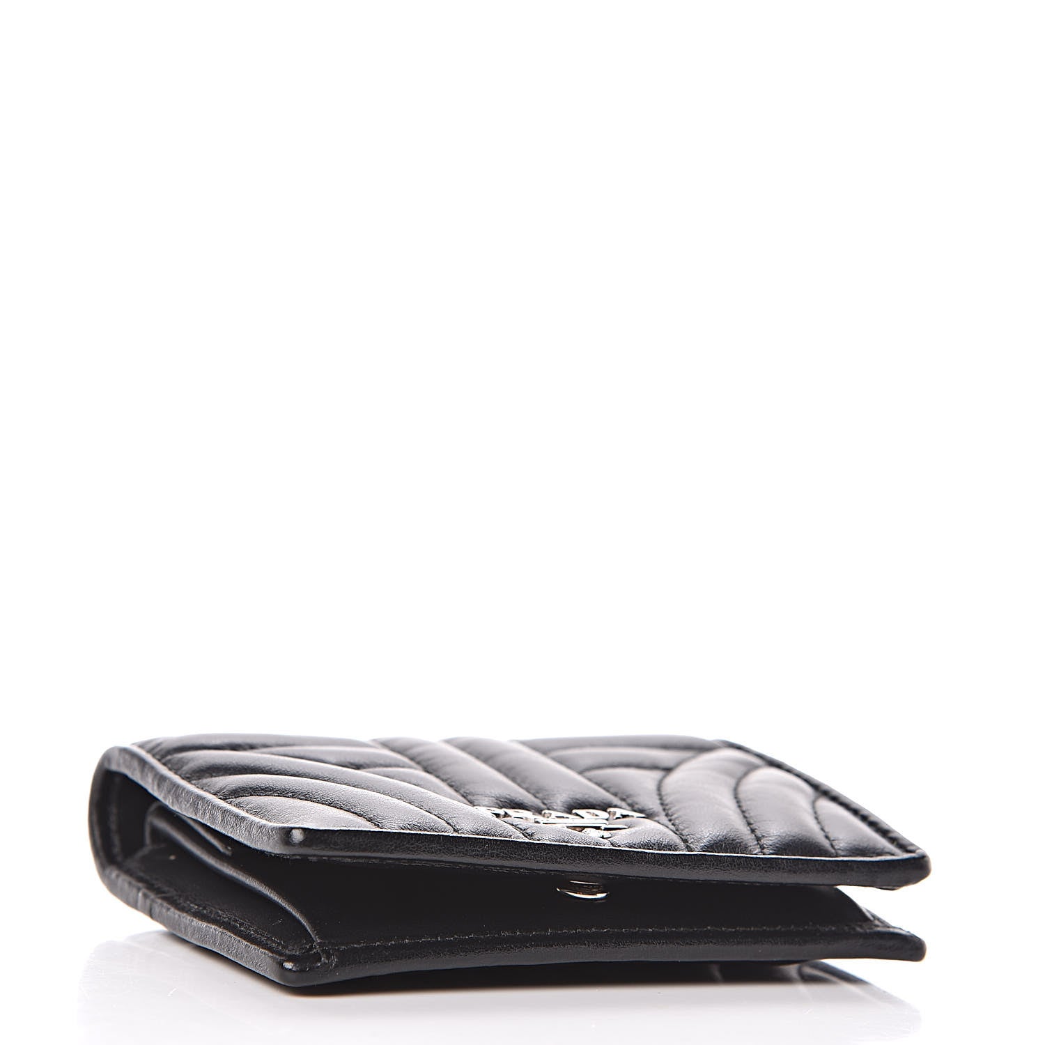 Prada Soft Calfskin Impunture Diagramme Wallet Black 4 of 7