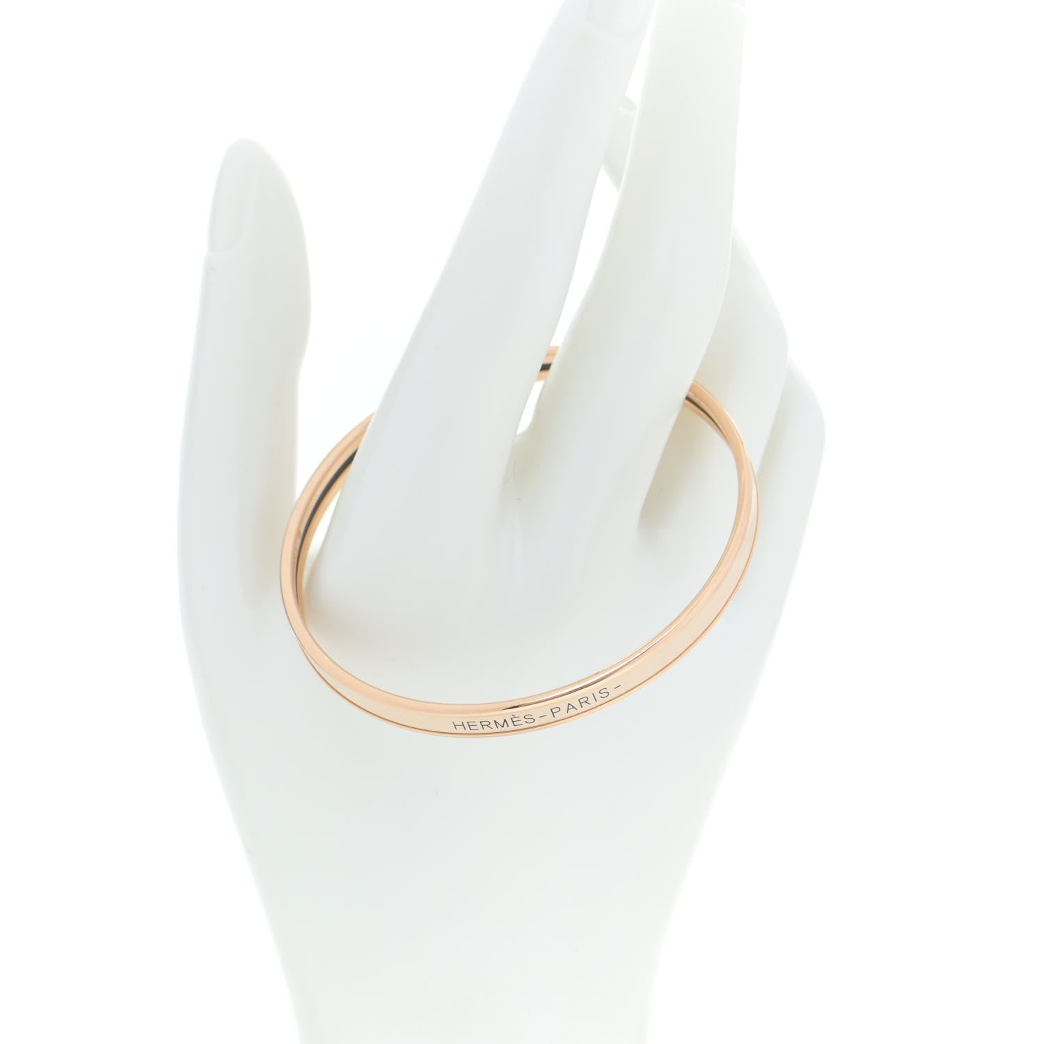 Hermes Enamel Printed Extra Narrow Bracelet 70 Pannacotta 2 of 5