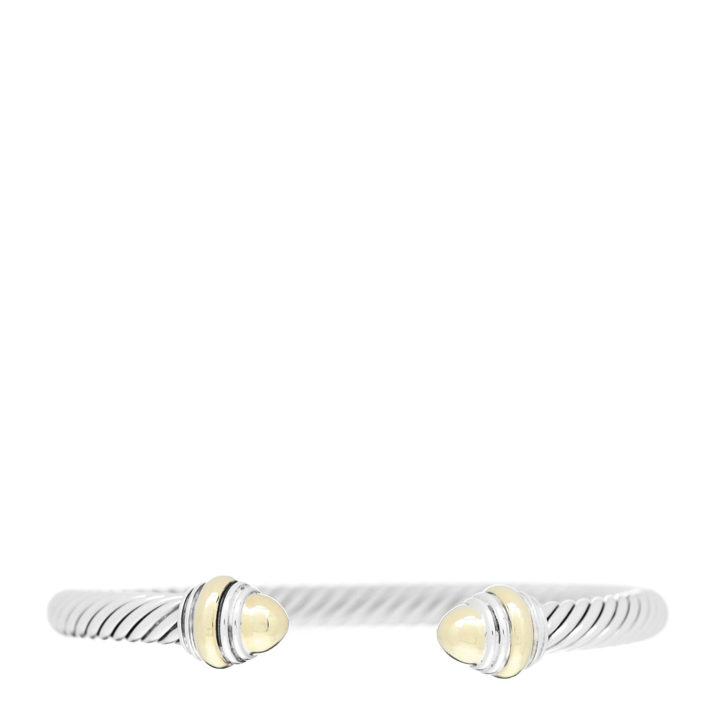 Sterling Silver 14K Yellow Gold 5mm Cable Classics Dome Bracelet