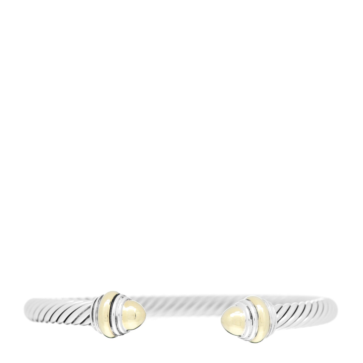 David Yurman Sterling Silver 14K Yellow Gold 5mm Cable Classics Dome Bracelet 1 of 3
