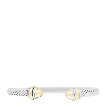 David Yurman Sterling Silver 14K Yellow Gold 5mm Cable Classics Dome Bracelet 1 of 3