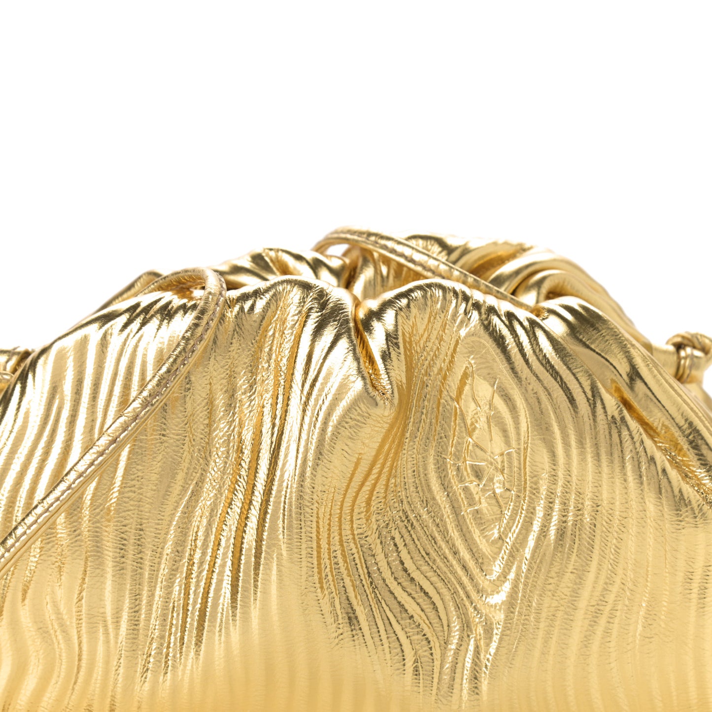 Metallic Bark Calfskin The Mini Pouch Gold