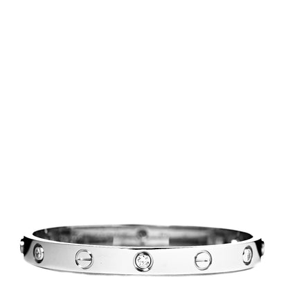 Cartier 18K White Gold 6 Diamond LOVE Bracelet 16 1 of 6