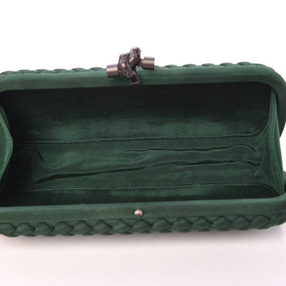 Bottega Veneta Silk Faille Intrecciato Knot Clutch Green 6 of 6