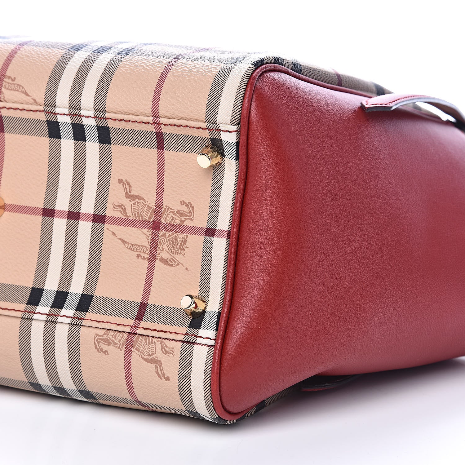 Burberry Haymarket Check Small Canterbury Tote Military Red 9 of 9