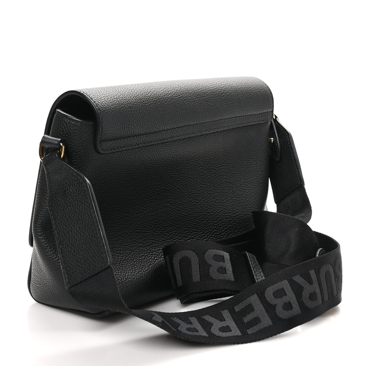 Grainy Calfskin Vintage Check Note Crossbody Bag Black