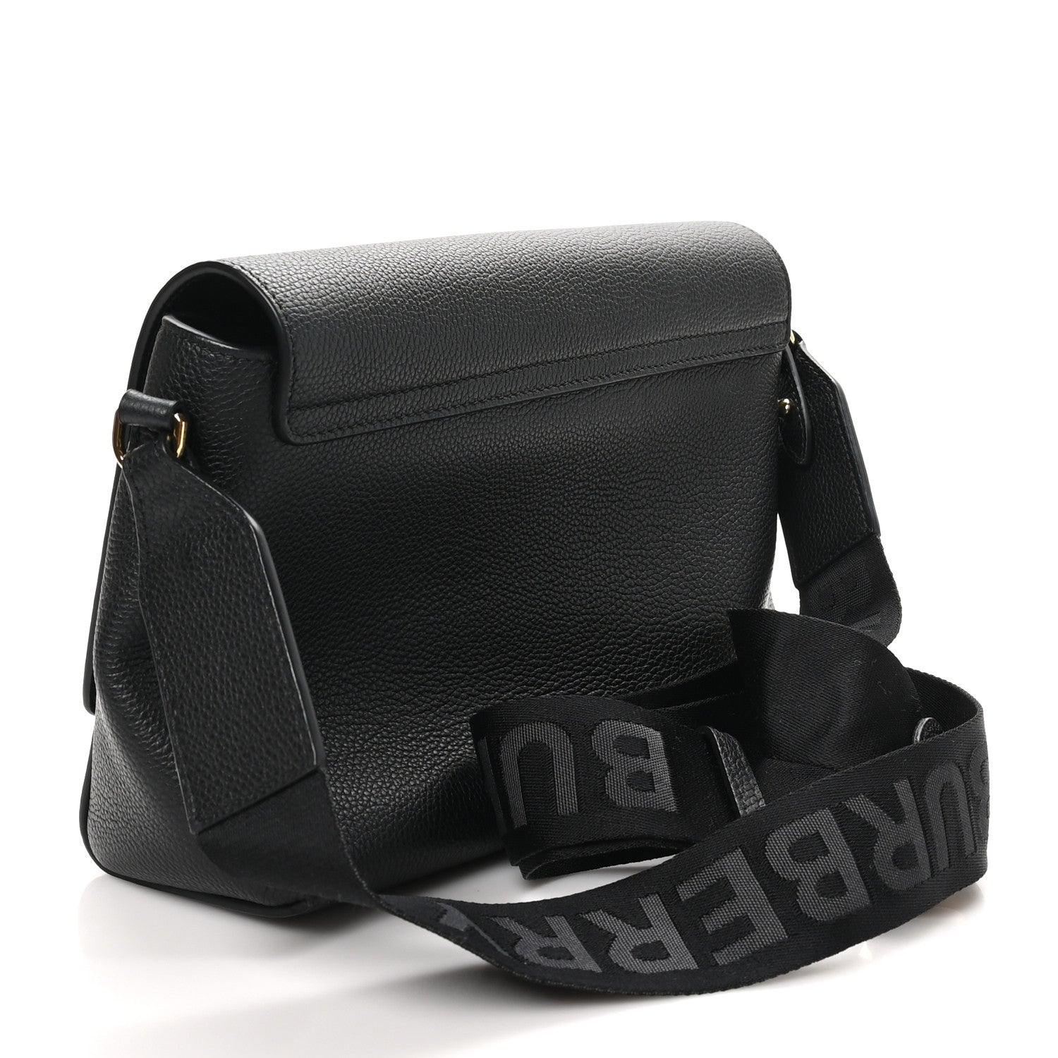 Burberry Grainy Calfskin Vintage Check Note Crossbody Bag Black 3 of 9