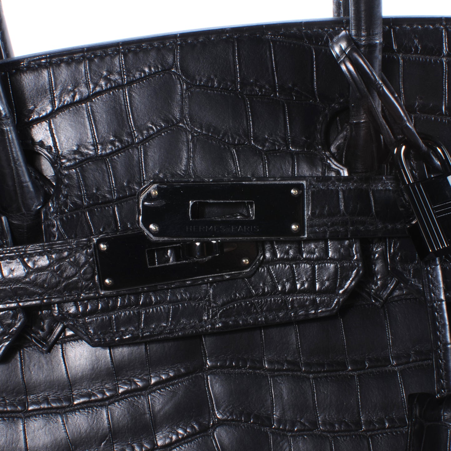 Matte Niloticus Crocodile Birkin 30 SO BLACK
