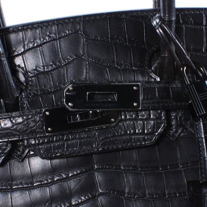 Hermes Matte Niloticus Crocodile Birkin 30 SO BLACK 5 of 10