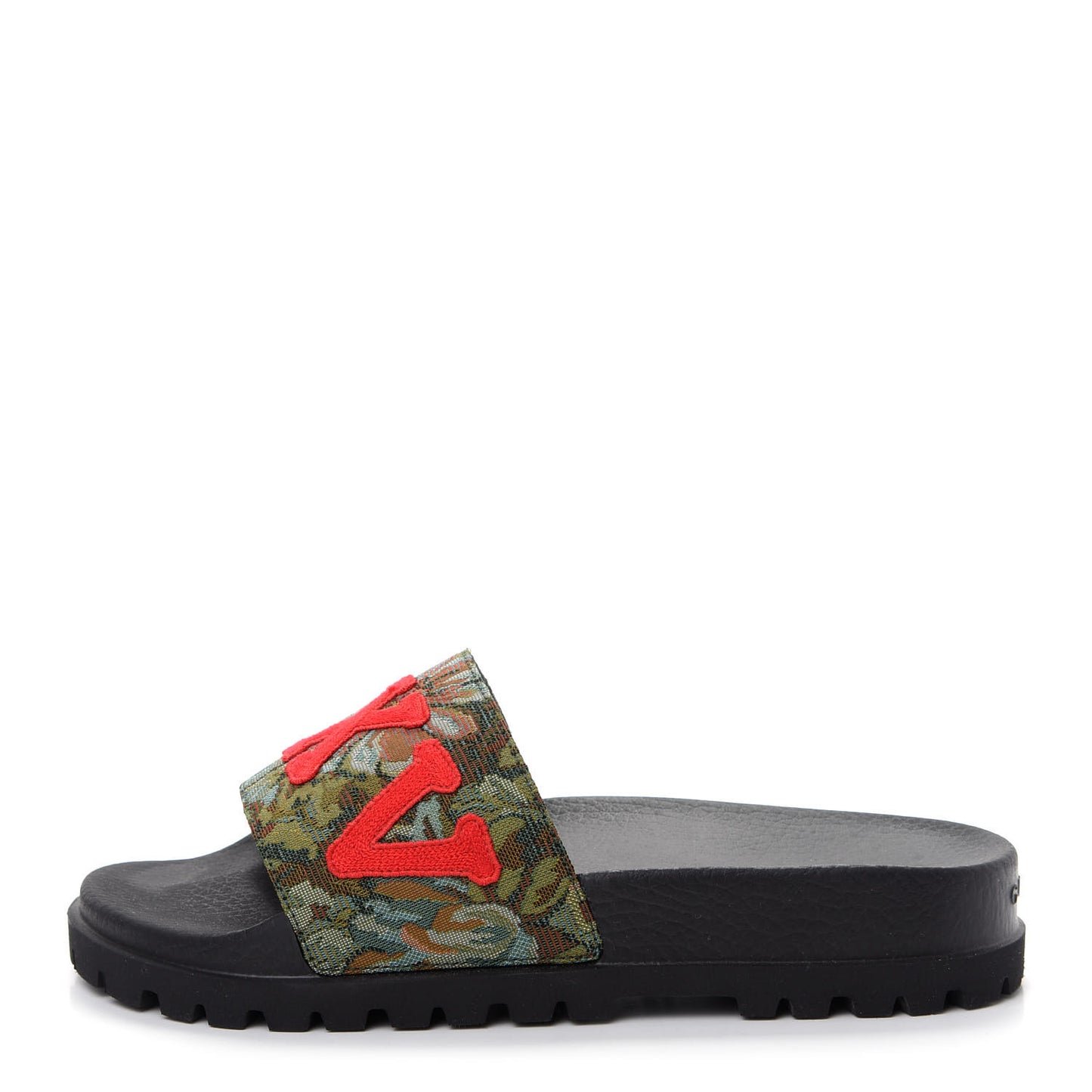 Brocade Floral Mens Pursuit Lug Sole Slide Sandals 7 Multicolor