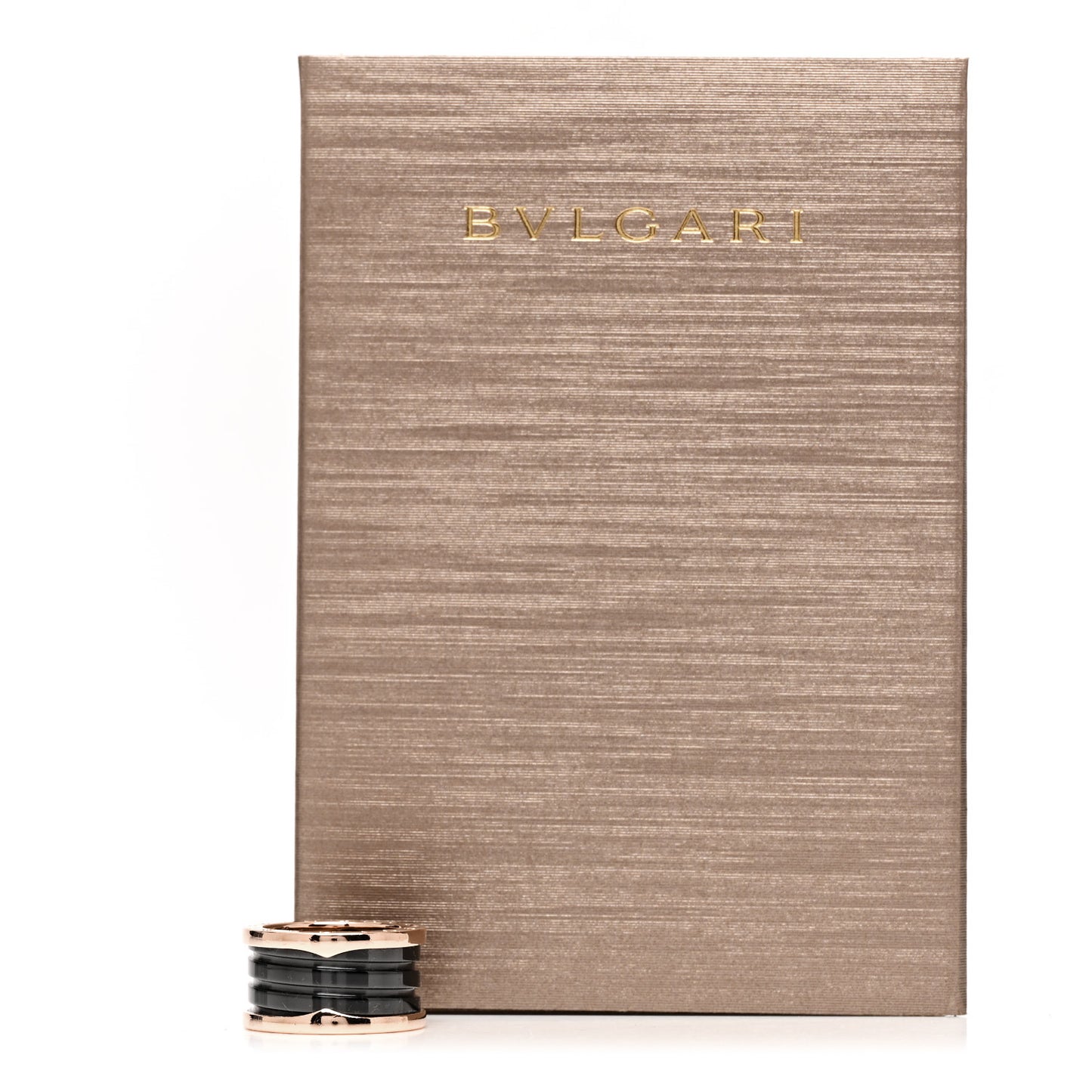 18K Rose Gold Black Ceramic B.Zero1 Four-Band Ring 52 6