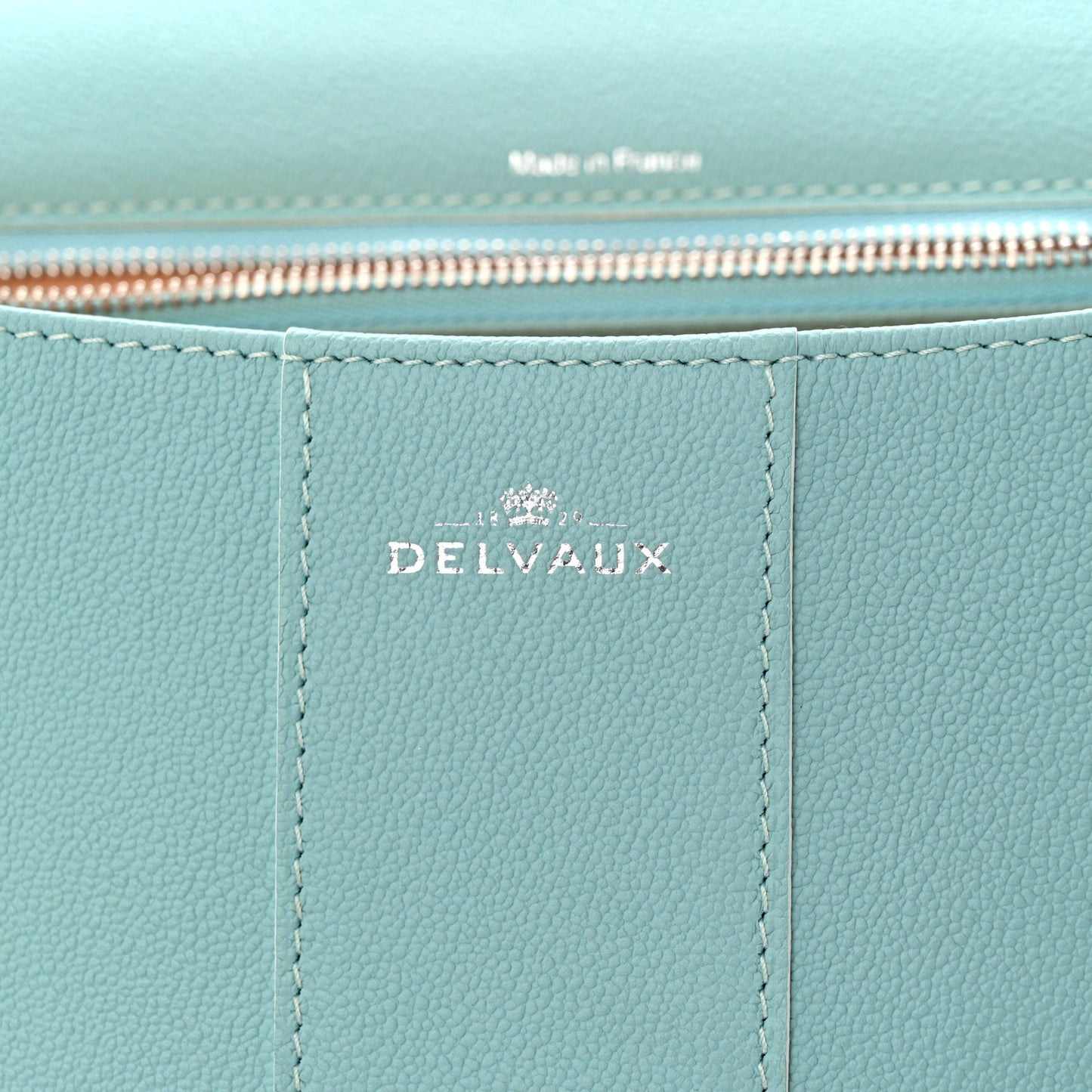 Grained Calfskin MM Brillant Satchel Light Blue