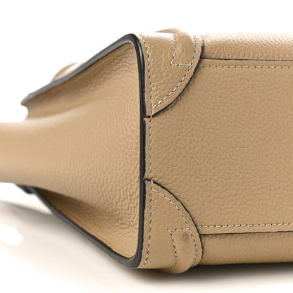 Celine Drummed Calfskin Nano Luggage Dune 7 of 8
