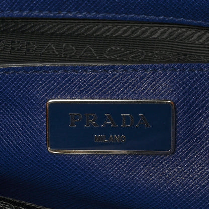 Prada Saffiano Cuir Medium Double Handle Tote Bluette 6 of 9