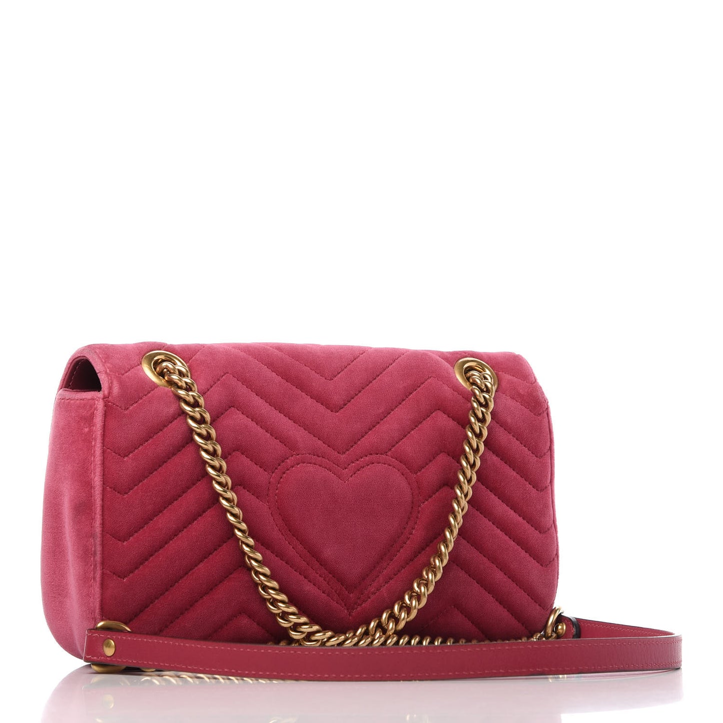 Velvet Matelasse Small GG Marmont Shoulder Bag Light Raspberry Rose