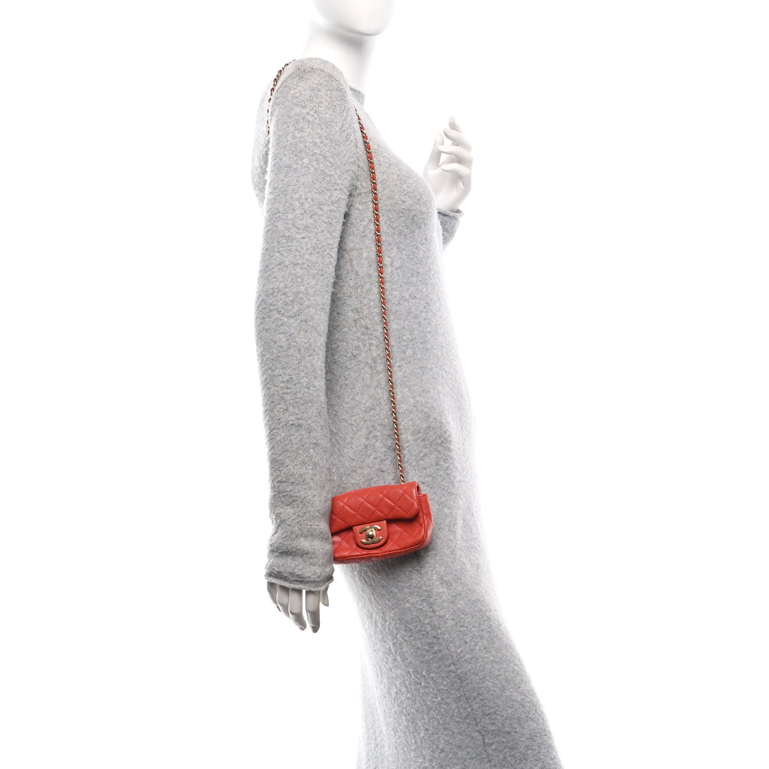 Chanel Lambskin Quilted Extra Mini Cruise Charm Flap Coral 2 of 11