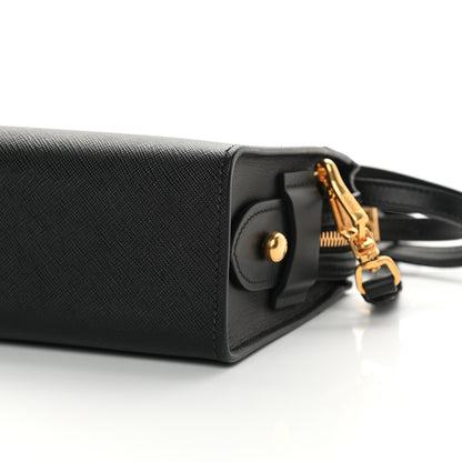 Prada Saffiano Soft Calfskin Bandoliera Bag Black 10 of 11