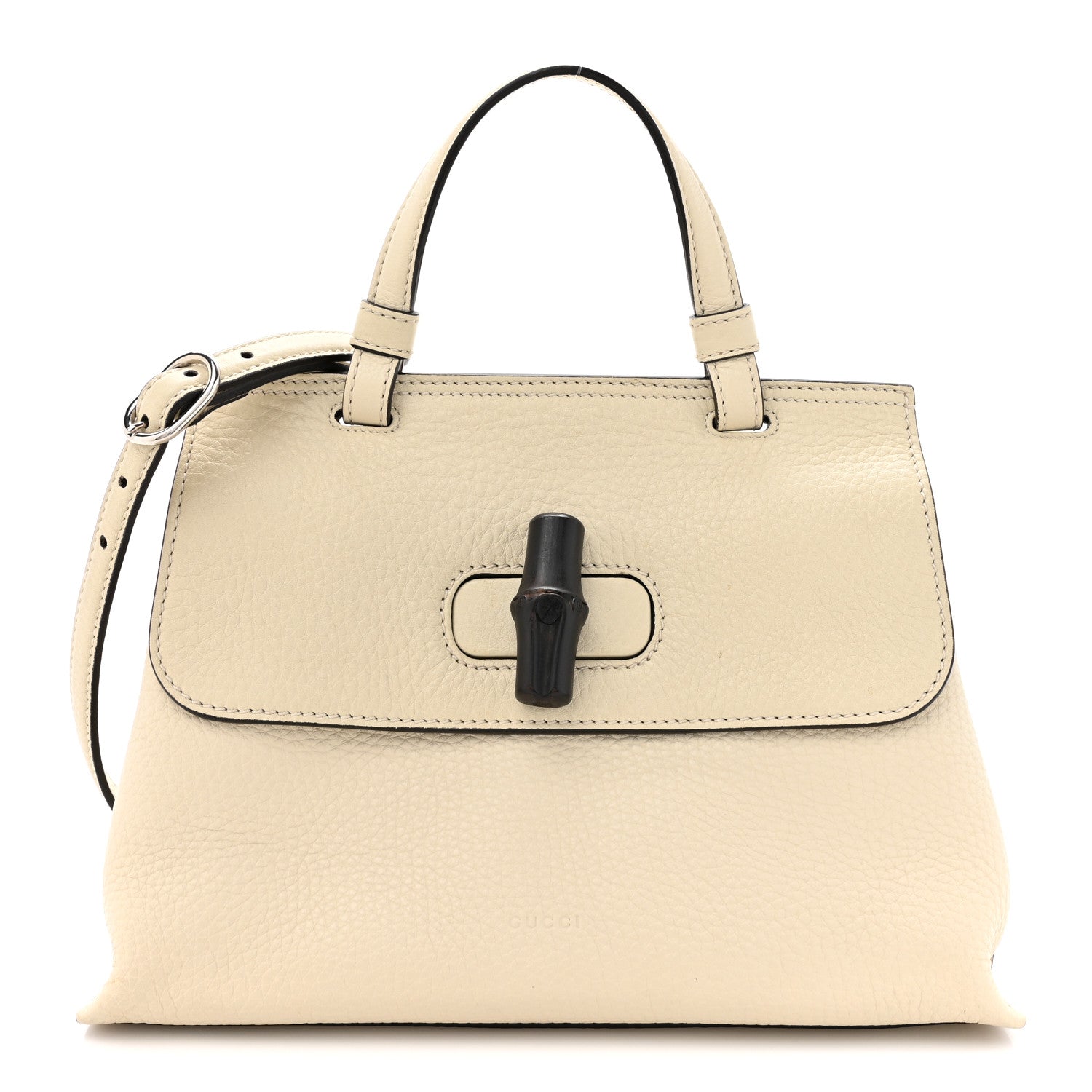 Gucci Cellarius Calfskin Small Bamboo Daily Top Handle Bag Mystic White 1 of 12