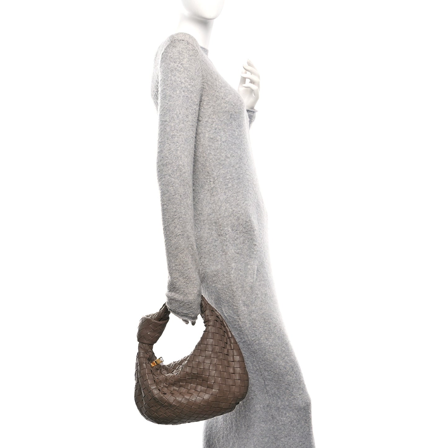 Nappa Intrecciato Teen Jodie Hobo Dark Taupe