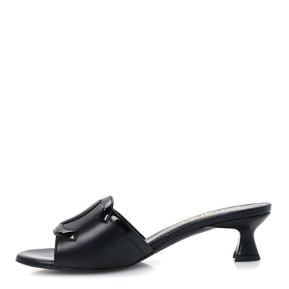 Chanel Lambskin CC Cutout Mules 38 Black 1 of 10