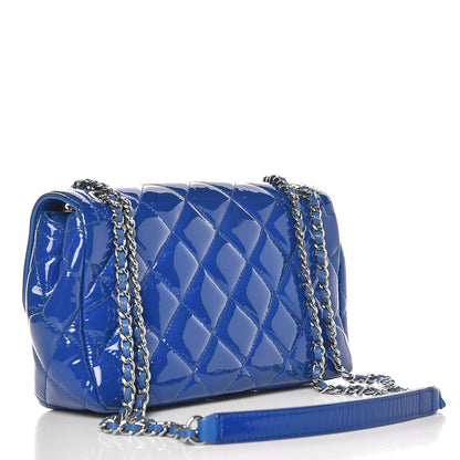 Chanel Patent Quilted Small Coco Shine Flap Blue 13 of 21