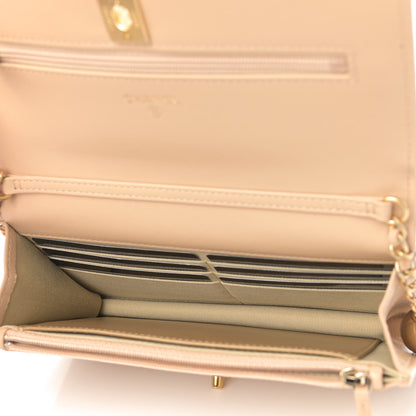 Chanel Lambskin Quilted CC Pearl Crush Wallet on Chain WOC Beige 5 of 10