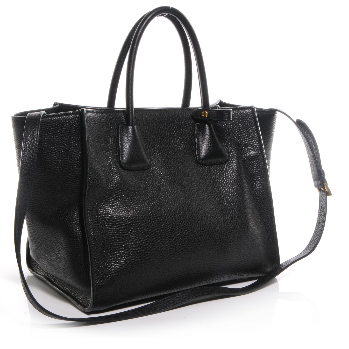 Vitello Daino Shopping Tote Nero Black
