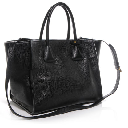 Prada Vitello Daino Shopping Tote Nero Black 3 of 10