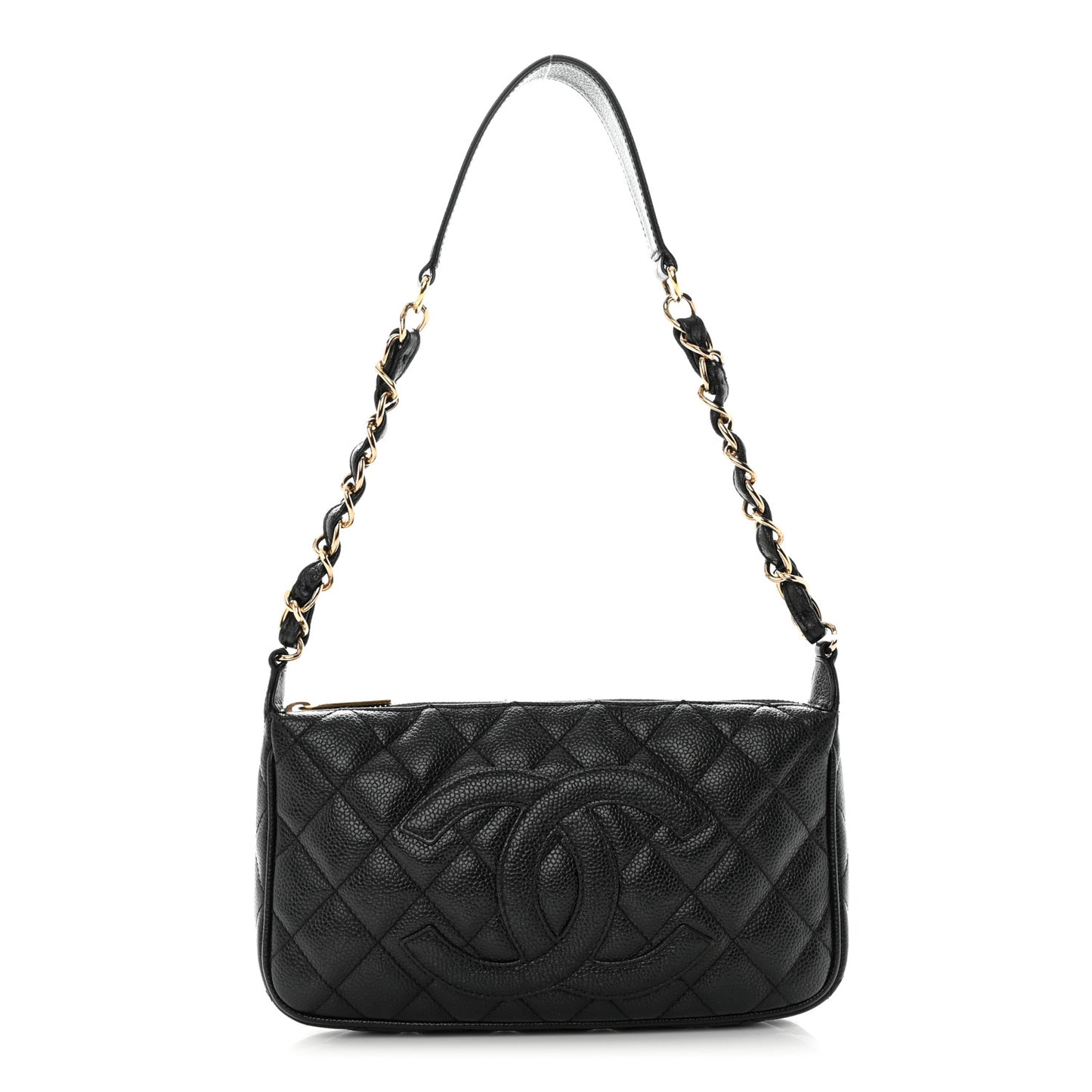 Caviar Quilted Timeless CC Shoulder Bag Black