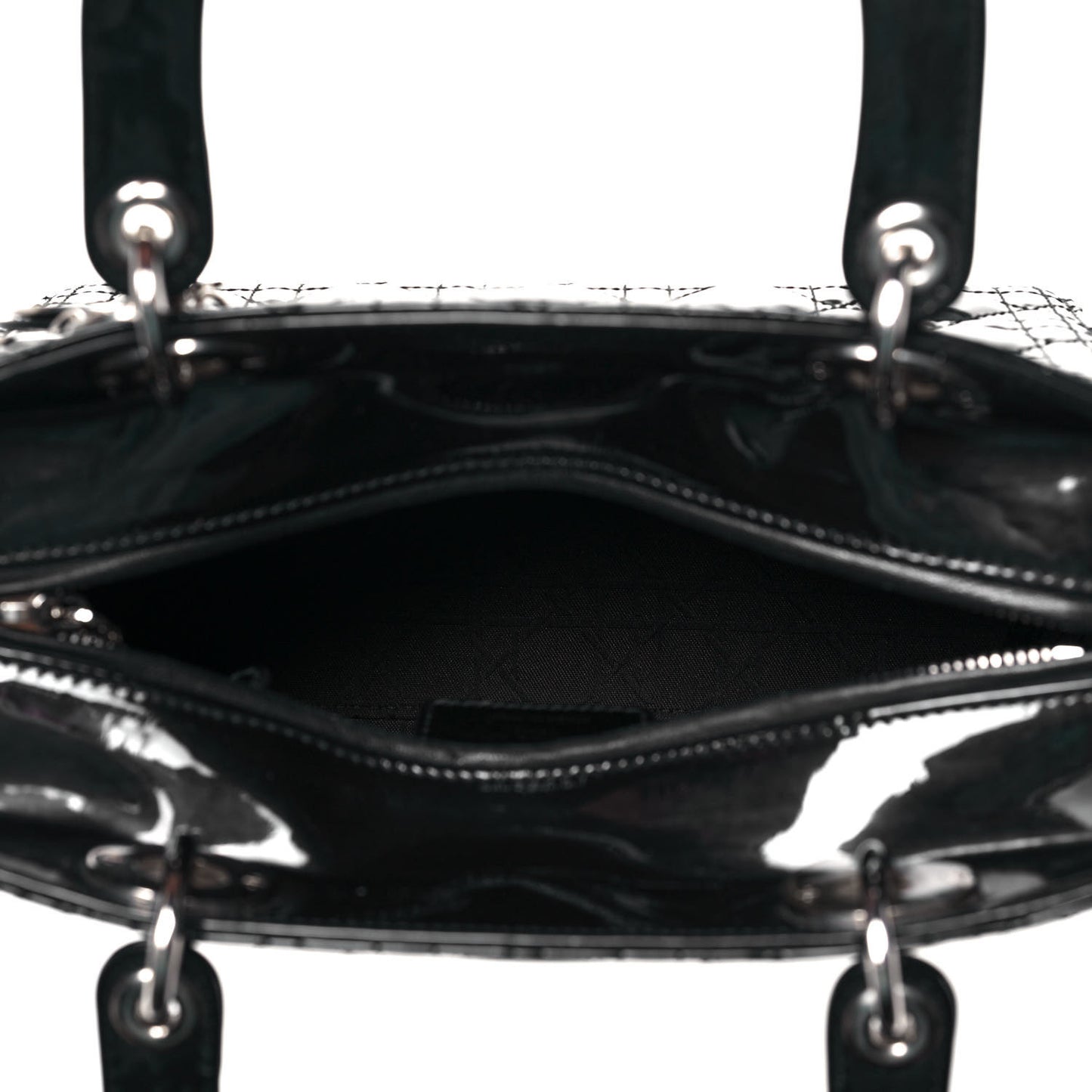 Patent Cannage Medium Lady Dior Black
