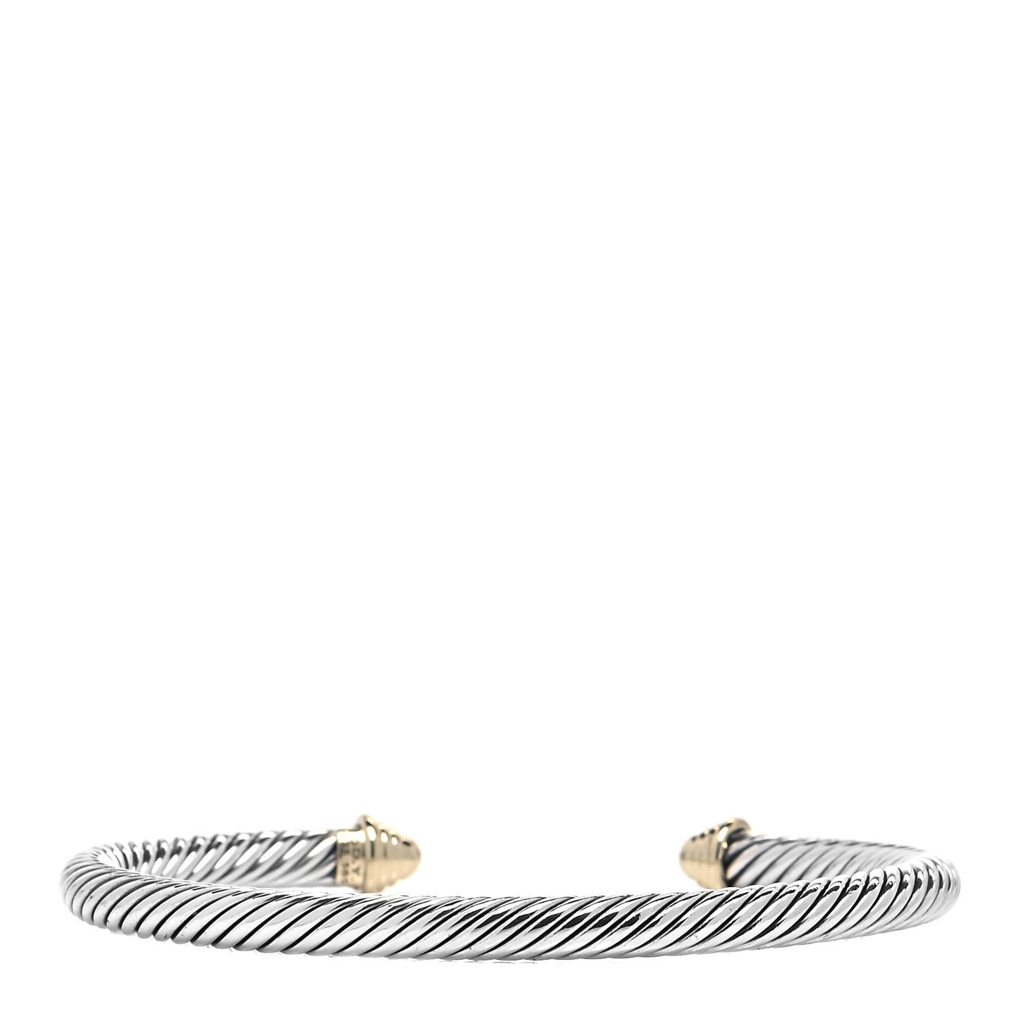 Sterling Silver 14K Yellow Gold 5mm Cable Classics Bracelet