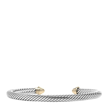 David Yurman Sterling Silver 14K Yellow Gold 5mm Cable Classics Bracelet 3 of 4