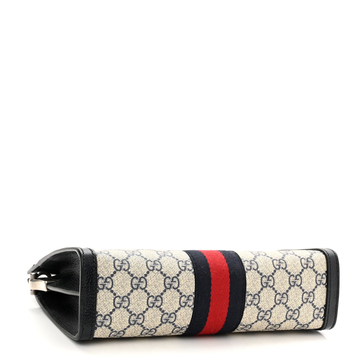 Gucci GG Supreme Monogram Textured Dollar Calfskin Web Small Ophidia Chain Shoulder Bag Beige Blue 4 of 11
