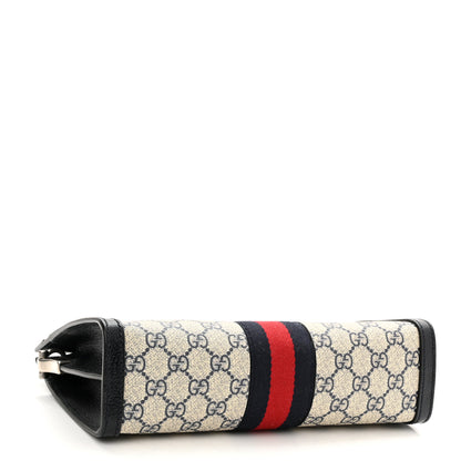 Gucci GG Supreme Monogram Textured Dollar Calfskin Web Small Ophidia Chain Shoulder Bag Beige Blue 4 of 11