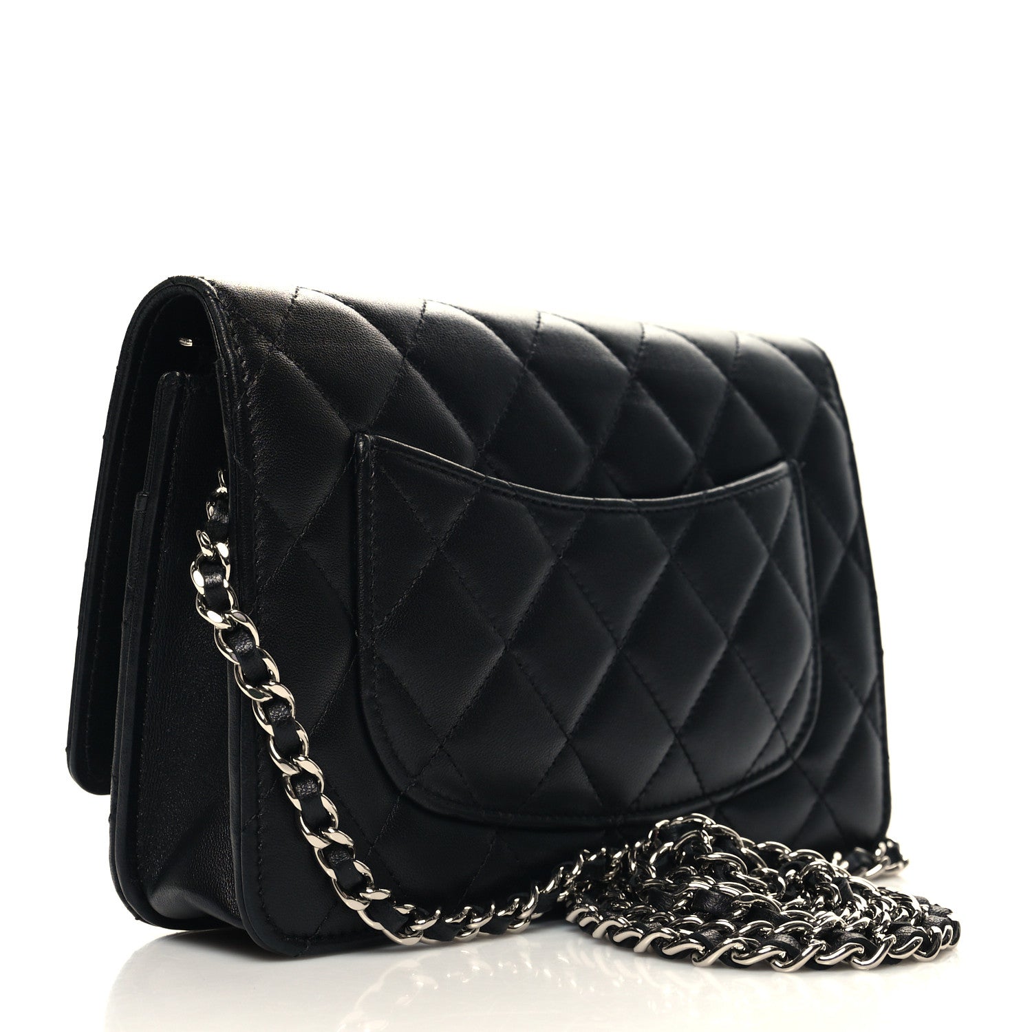Chanel Lambskin Quilted Wallet On Chain WOC Black 3 of 13