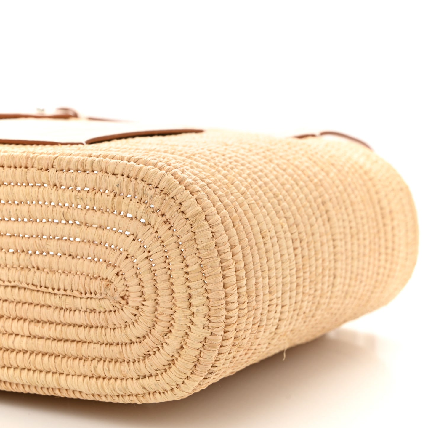 Raffia Square Small Basket Tote Bag Natural White